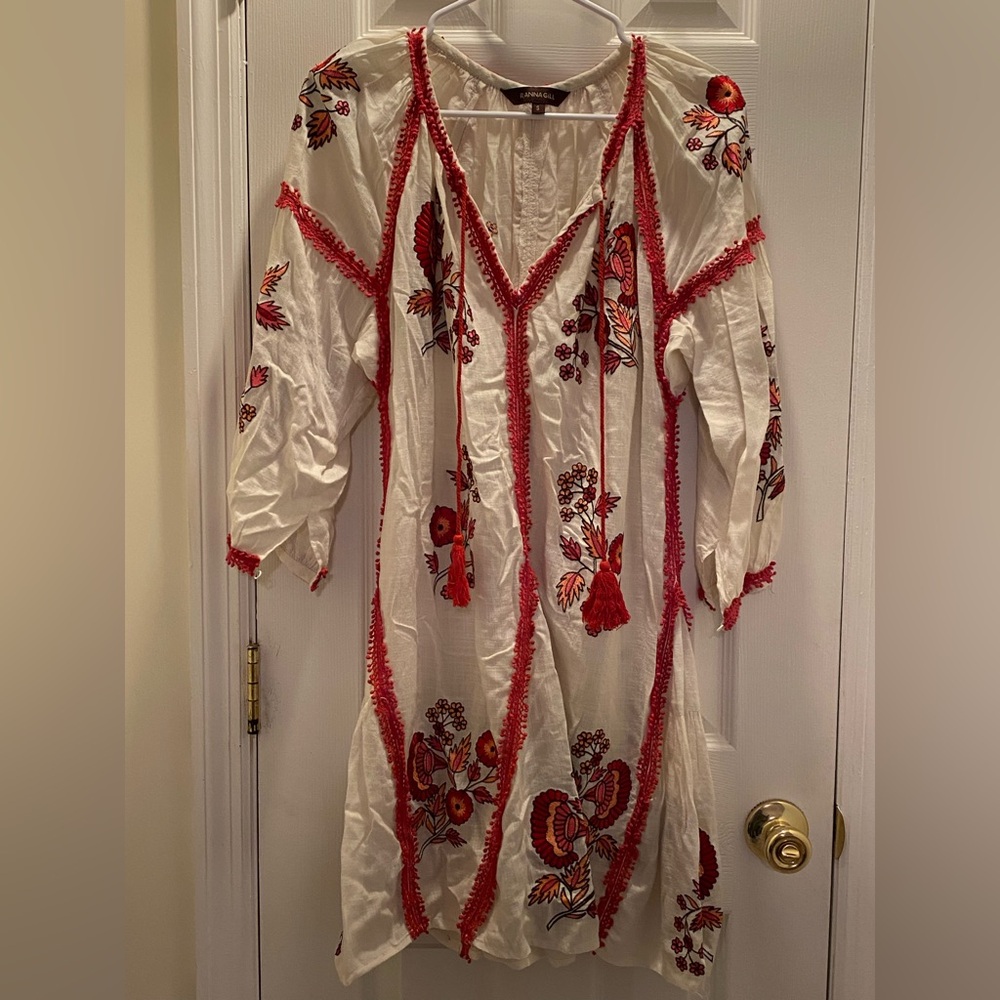 Ranna Gill Embroidered Red and White Dress